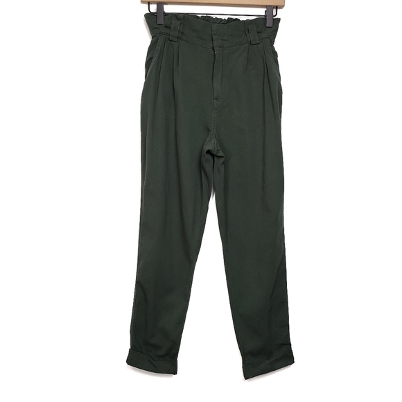Kendall & Kylie Olive Green Paper Bag Pants - Picture 2 of 7